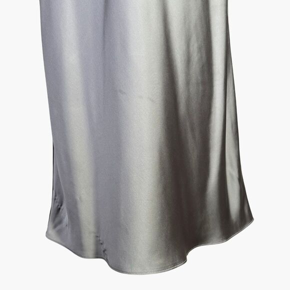 J. Crew Gwyneth Slip Midi Luster Charmeuse Dress Gray US Womens 14 90s Style - Picture 4 of 12